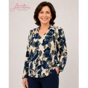 Batida Blouson vhals ruffel 2628 Sapphire flower Batida Blouson vhals ruffel 2628 Sapphire flower